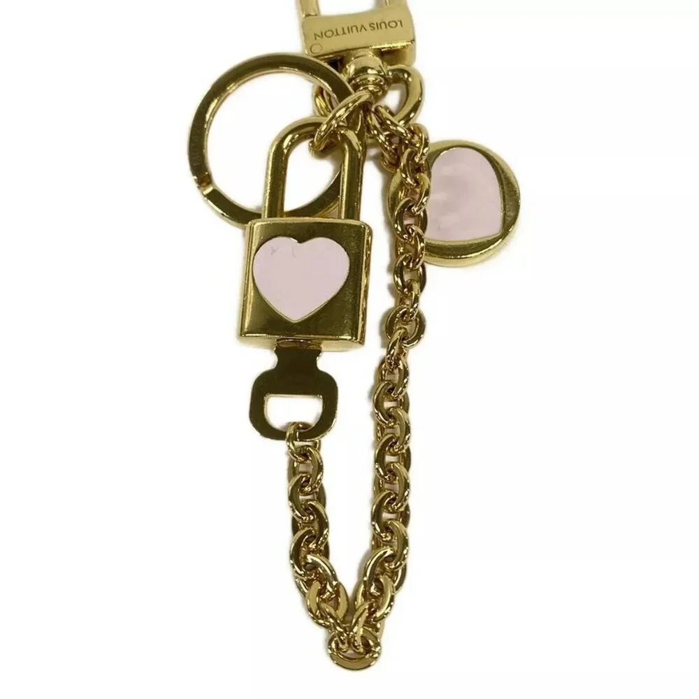 100% Authentic LOUIS VUITTON GP Metal Enameled Heart Gold Bag Charm - Picture 4 of 5